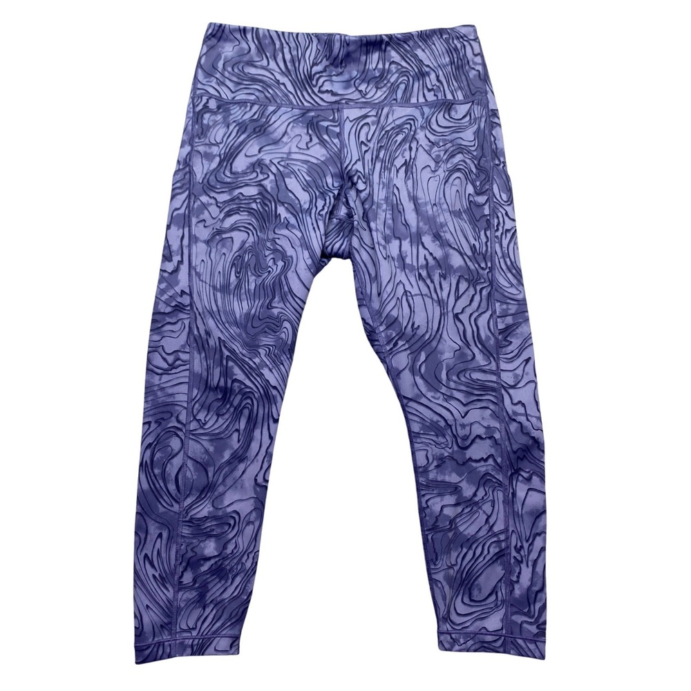 Athleta Ultimate Stash Pocket 7/8 Tight Purple Topographic Print Leggings 1X